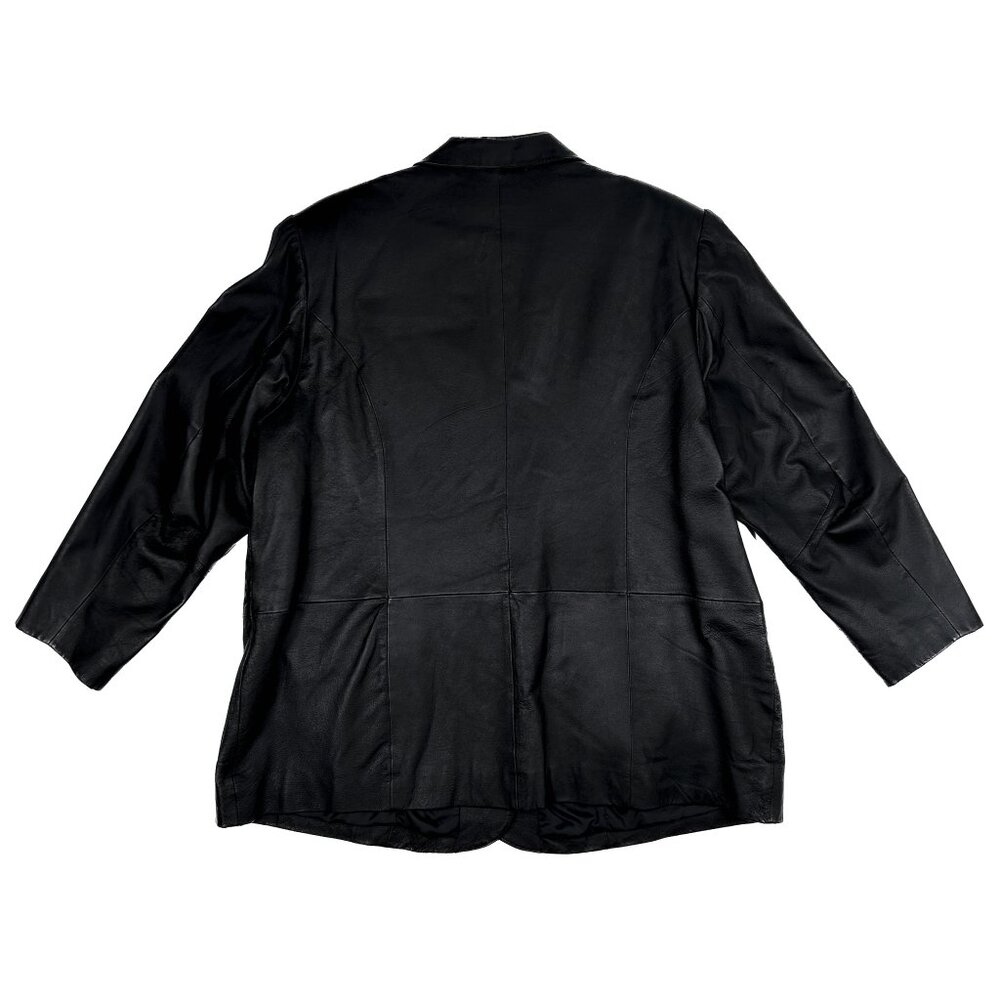 ‘80s Vintage Leather‎ Power Suit Jacket Stretch Slit Skirt Approx Sz 3XL NWOT - Picture 5 of 12